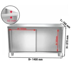 Edelstahl Arbeitsschrank ECO - 1400x700mm - Mit Schiebetür 14 Edelstahl Arbeitsschrank ECO - 1400x700mm - Mit Schiebetür -Berühmter Küchengeräte Laden ask147 masse2 b225