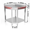 Edelstahl Eckarbeitstisch PREMIUM Mit Grundboden & Aufkantung 1000x600mm -Berühmter Küchengeräte Laden atek106A masse 8951
