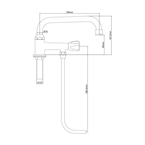 Einloch Batterie Mit 1 Unterspülrohr & 1 Schwenkhahn 5 Einloch Batterie Mit 1 Unterspülrohr & 1 Schwenkhahn - Image 3
