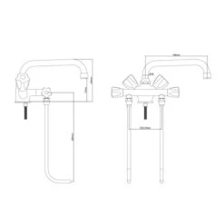 Einloch Mischbatterie Mit 2 Unterspülrohren & 1 Schwenkhahn 8 Einloch Mischbatterie Mit 2 Unterspülrohren & 1 Schwenkhahn -Berühmter Küchengeräte Laden bay400 abmessungen 529c