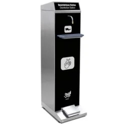 Edelstahl Desinfektionsstation - Mit Auffangschale & Fußbedienung -Berühmter Küchengeräte Laden dmse03 1 9048