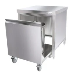 Mülleimer Mit Rollcontainer - Einwurföffnung & Frontauszug - 50L - Edelstahl -Berühmter Küchengeräte Laden mek77 offen fe1c